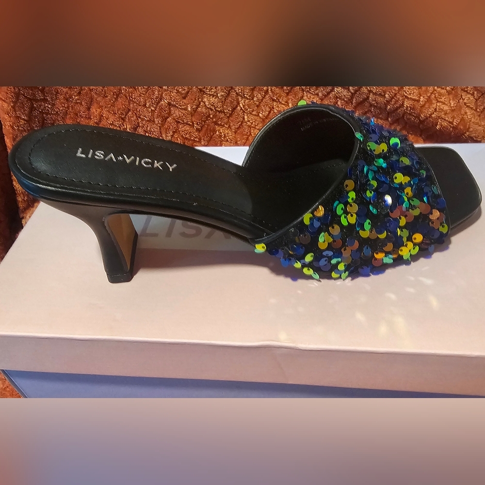 LISA VICKY PRETTY Multicolored Sequined Heels